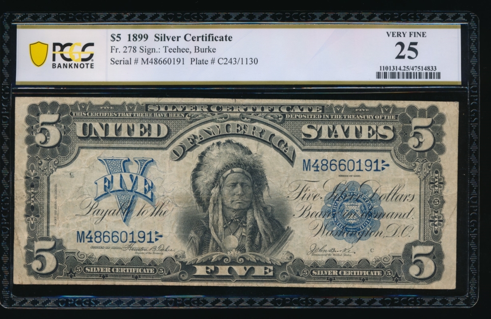 Fr. 278 1899 $5  Silver Certificate  PCGS 25 M48660191