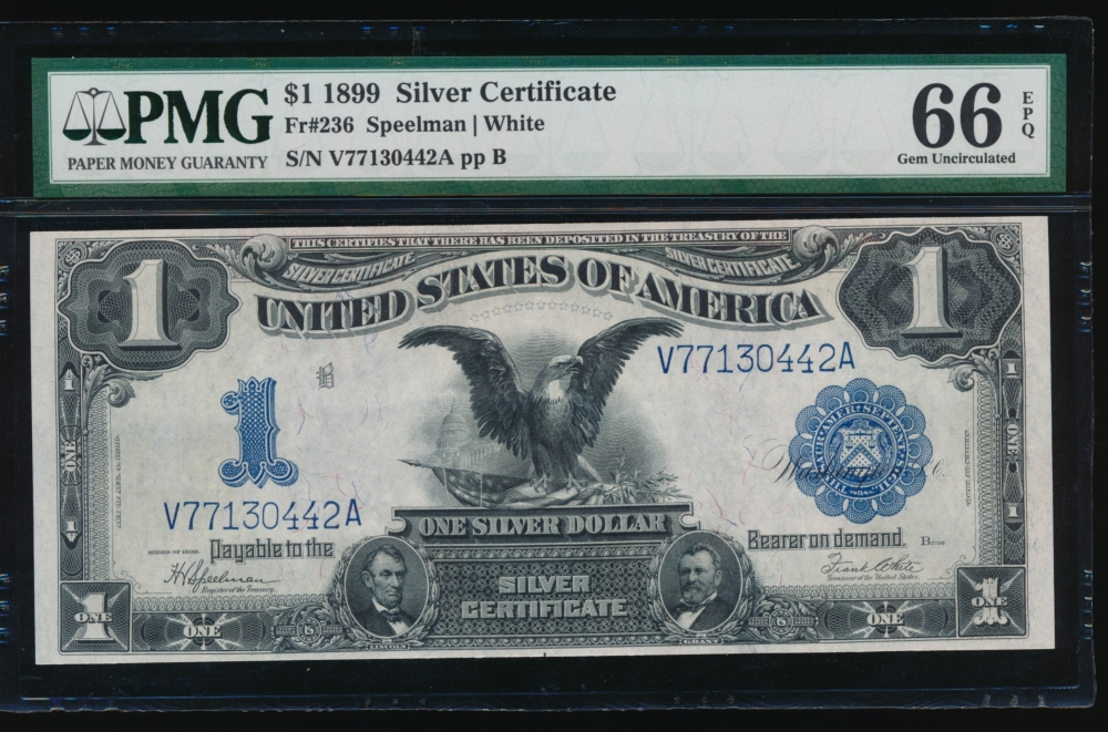 Fr. 236 1899 $1  Silver Certificate  PMG 66EPQ V77130442A