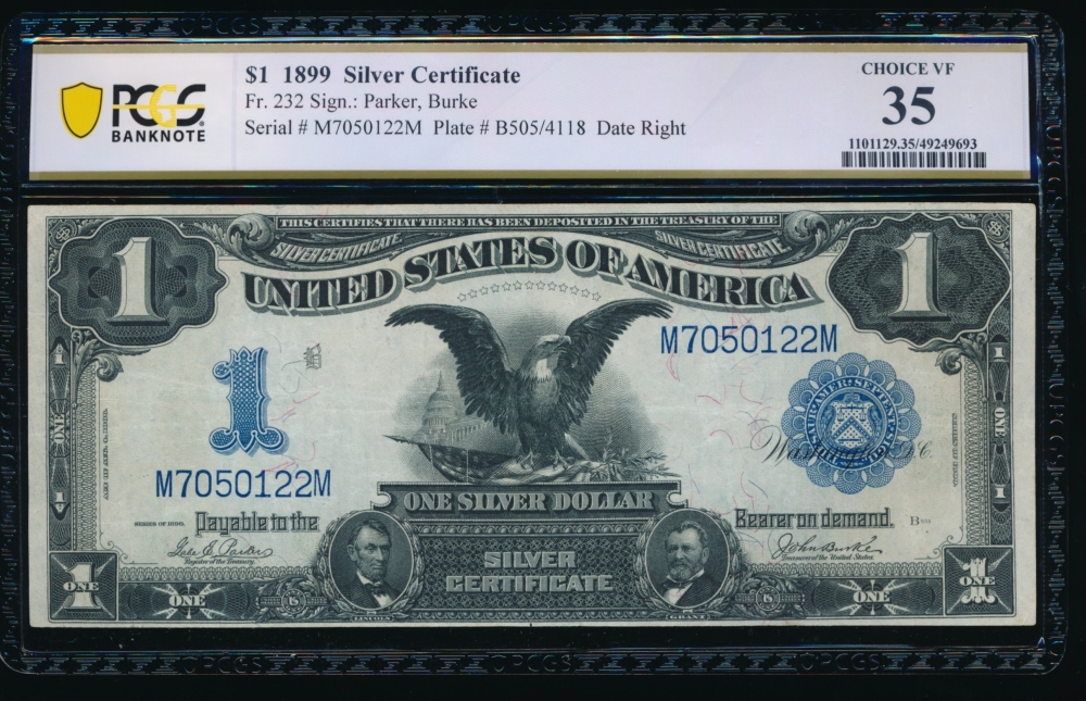 Fr. 232 1899 $1  Silver Certificate  PCGS 35 M7050122M