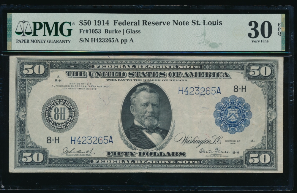 Fr. 1053 1914 $50  Federal Reserve Note Saint Louis PMG 30EPQ H423265A
