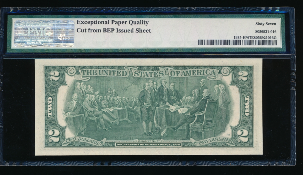 Fr. 1935-H 1976 $2  Federal Reserve Note Saint Louis star PMG 67EPQ H00875876* reverse