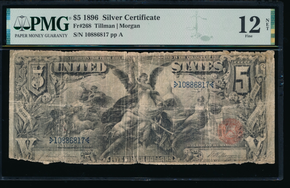 Fr. 268 1896 $5  Silver Certificate  PMG 12NET 10886817