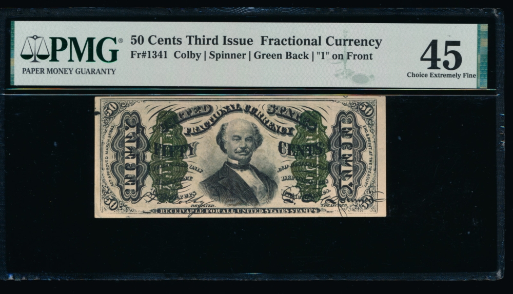 Fr. 1341  $0.50  Fractional Third Issue: Green Back, Number 