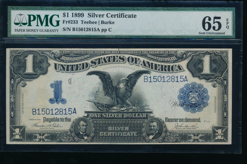 Fr. 233 1899 $1  Silver Certificate  PMG 65EPQ B15012815A