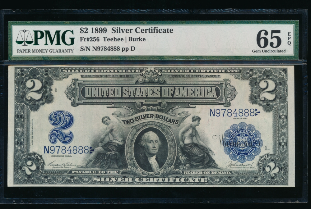 Fr. 256 1899 $2  Silver Certificate  PMG 65EPQ N9784888