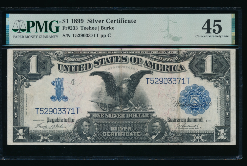 Fr. 233 1899 $1  Silver Certificate  PMG 45 T52903371T obverse
