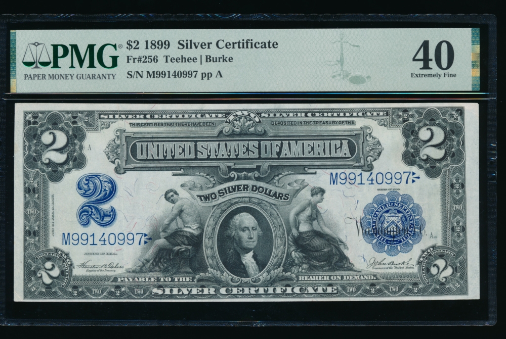 Fr. 256 1899 $2  Silver Certificate  PMG 40 M99140997