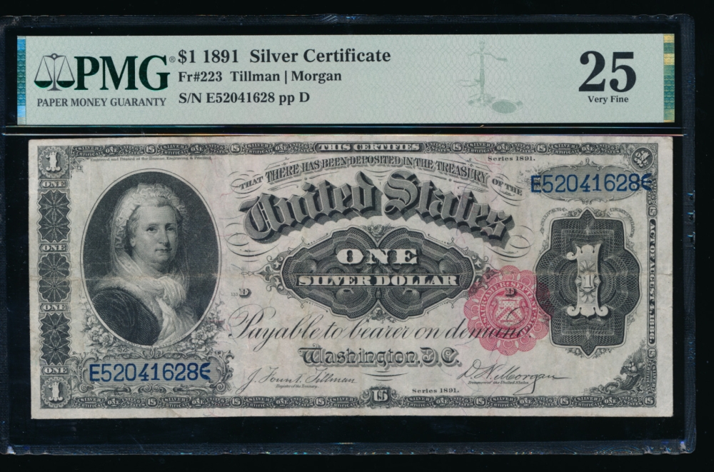 Fr. 223 1891 $1  Silver Certificate  PMG 25 E52041628 obverse