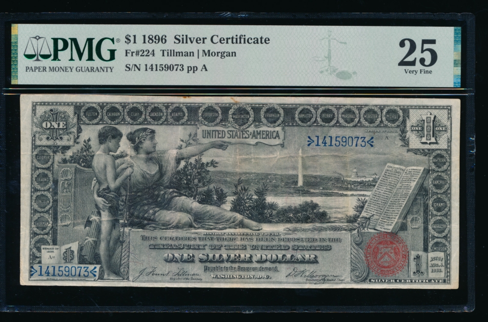 Fr. 224 1896 $1  Silver Certificate  PMG 25 14159073
