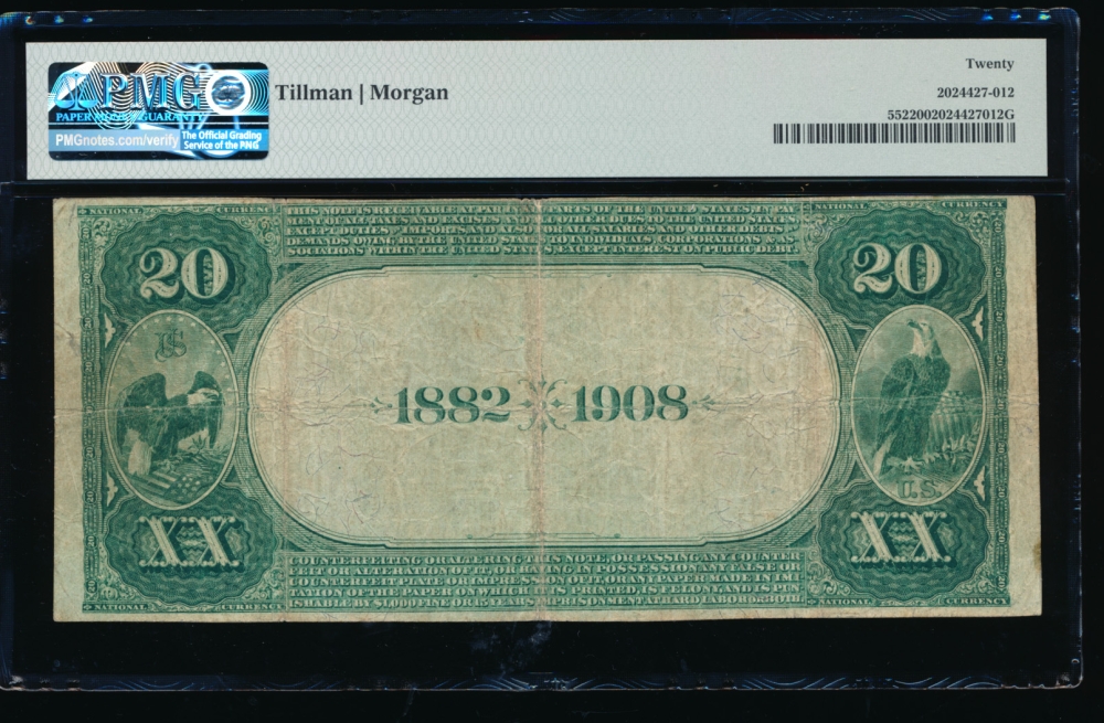 Fr. 552 1882 $20  National: Date Back Ch #2333 Union NB and TC of Souderton, Pennsylvania PMG 20 5206 reverse
