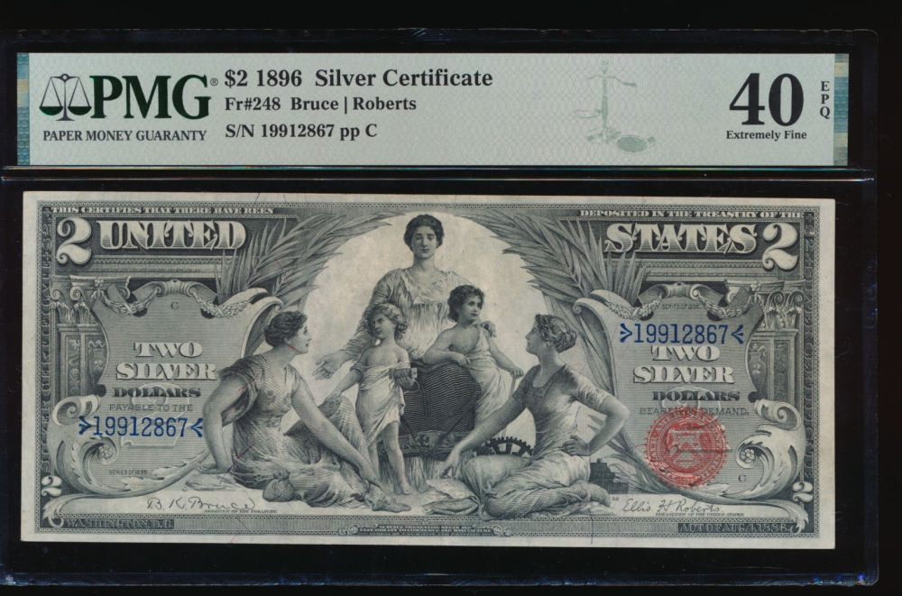 Fr. 248 1896 $2  Silver Certificate  PMG 40EPQ 19912867