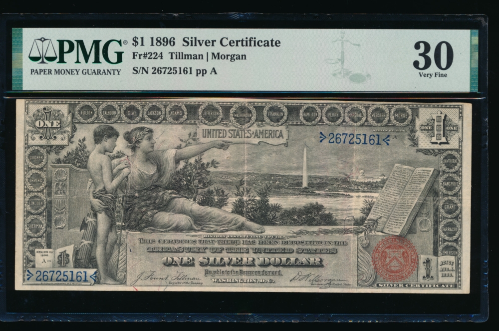 Fr. 224 1896 $1  Silver Certificate  PMG 30 26725161