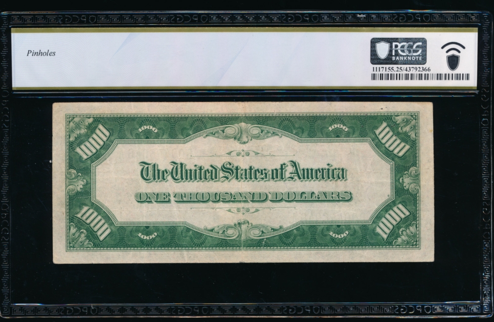 Fr. 2212-B 1934A $1,000  Federal Reserve Note New York PCGS 25 comment B00446946A reverse