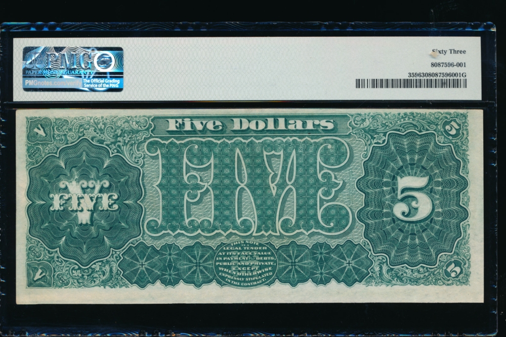 Fr. 359 1890 $5  Treasury Note  PMG 63 A2829068* reverse