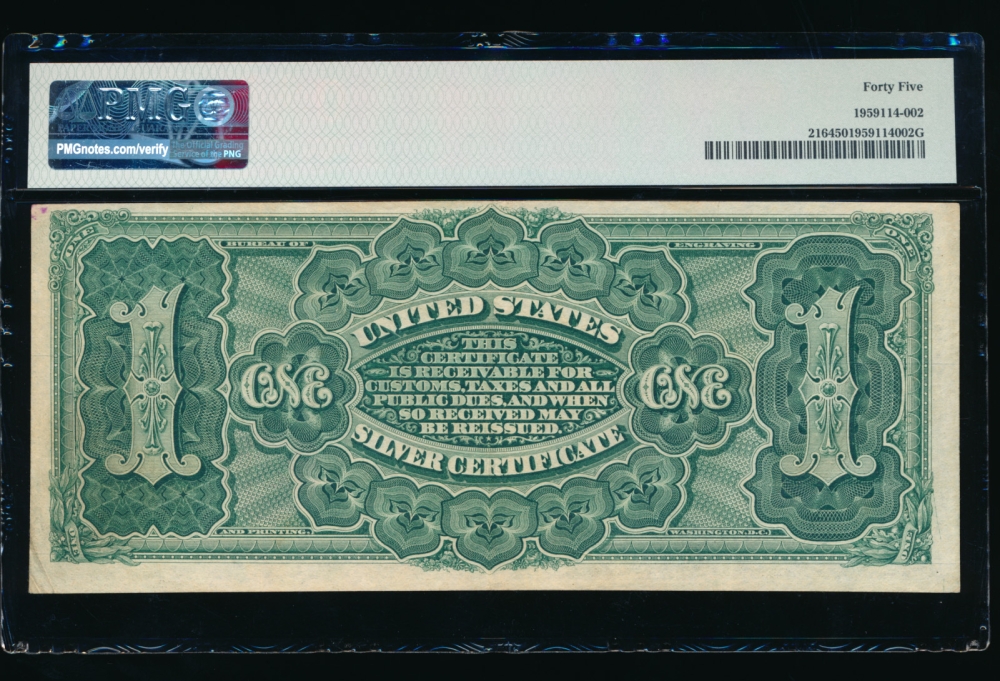 Fr. 216 1886 $1  Silver Certificate  PMG 45 B19456976 reverse