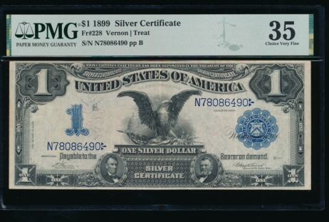 Fr. 228 1899 $1  Silver Certificate  PMG 35 N78086490