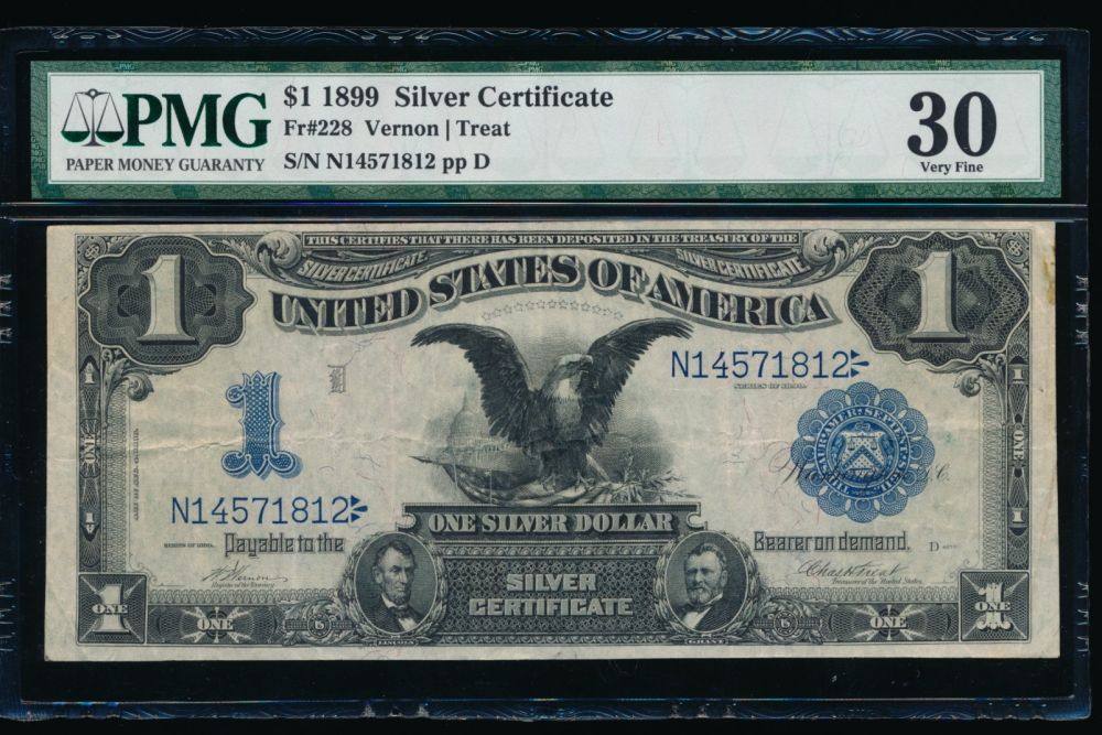 Fr. 228 1899 $1  Silver Certificate  PMG 30 N14571812