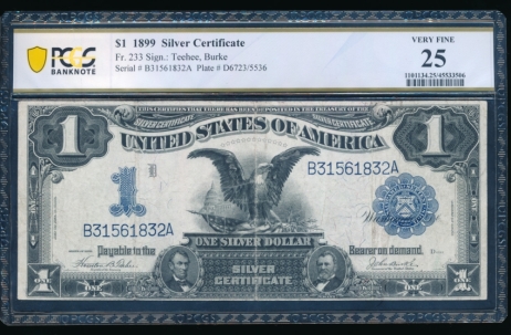 Fr. 233 1899 $1  Silver Certificate  PCGS 25 B31561832A