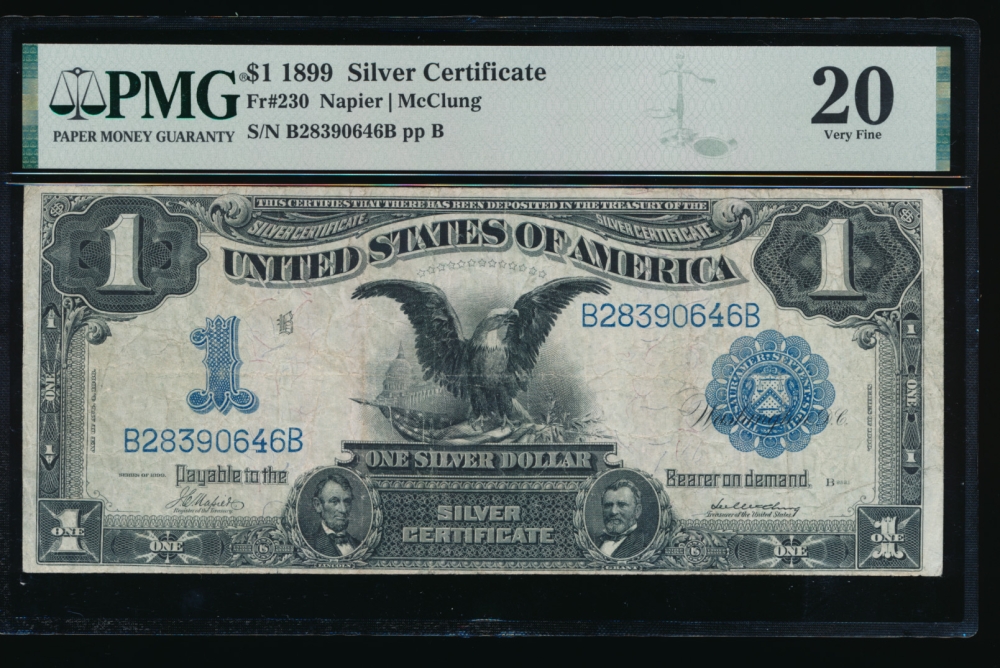 Fr. 230 1899 $1  Silver Certificate  PMG 20 B28390646B
