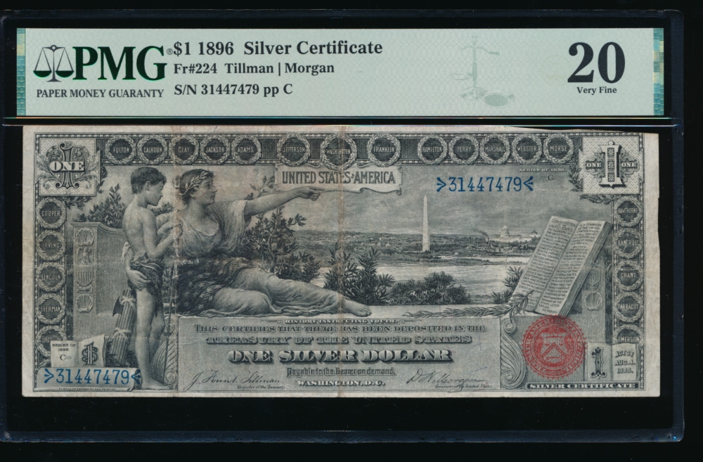 Fr. 224 1896 $1  Silver Certificate  PMG 20 comment 31447479