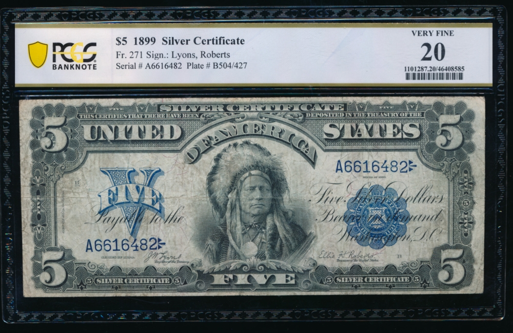 Fr. 271 1899 $5  Silver Certificate  PCGS 20 A6616482