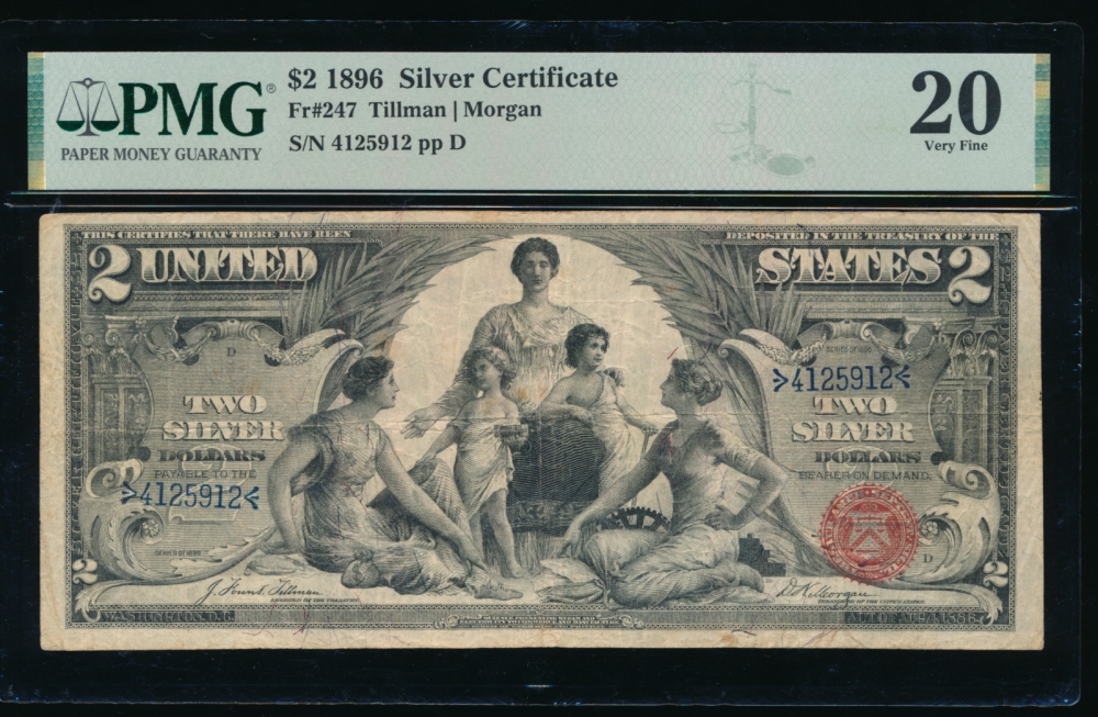 Fr. 247 1896 $2  Silver Certificate  PMG 20 4125912