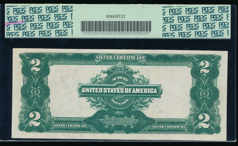 Fr. 253 1899 $2  Silver Certificate  PCGS-C 55 K16683066 reverse