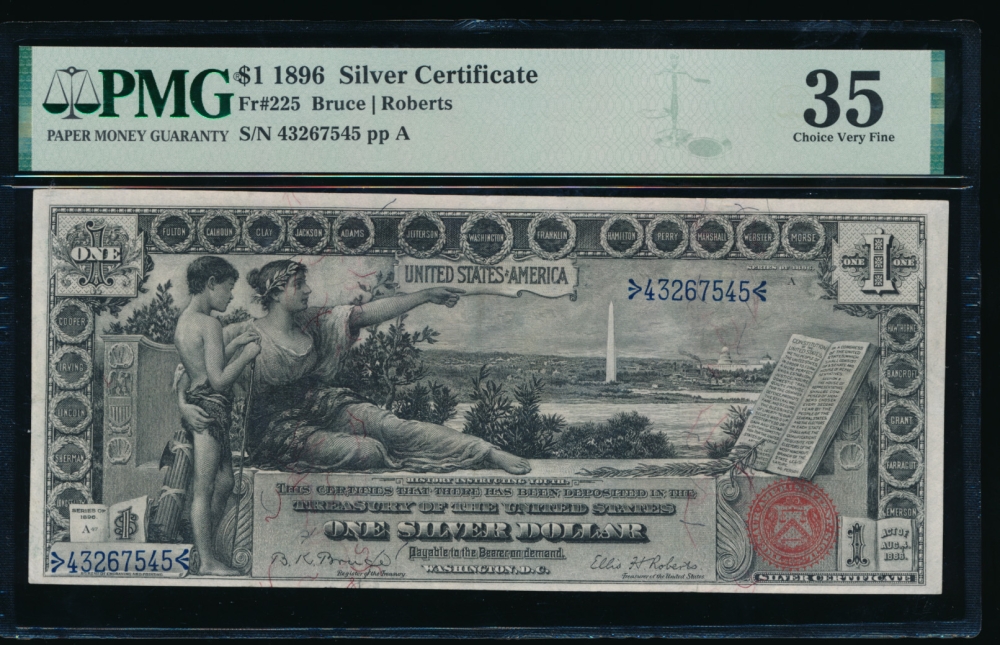 Fr. 225 1896 $1  Silver Certificate  PMG 35 43267545