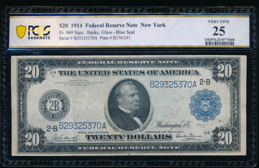 Fr. 969 1914 $20  Federal Reserve Note  PCGS 25 B29325370A