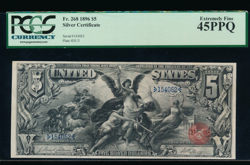 Fr. 268 1896 $5  Silver Certificate  PCGS-C 45PPQ 154052