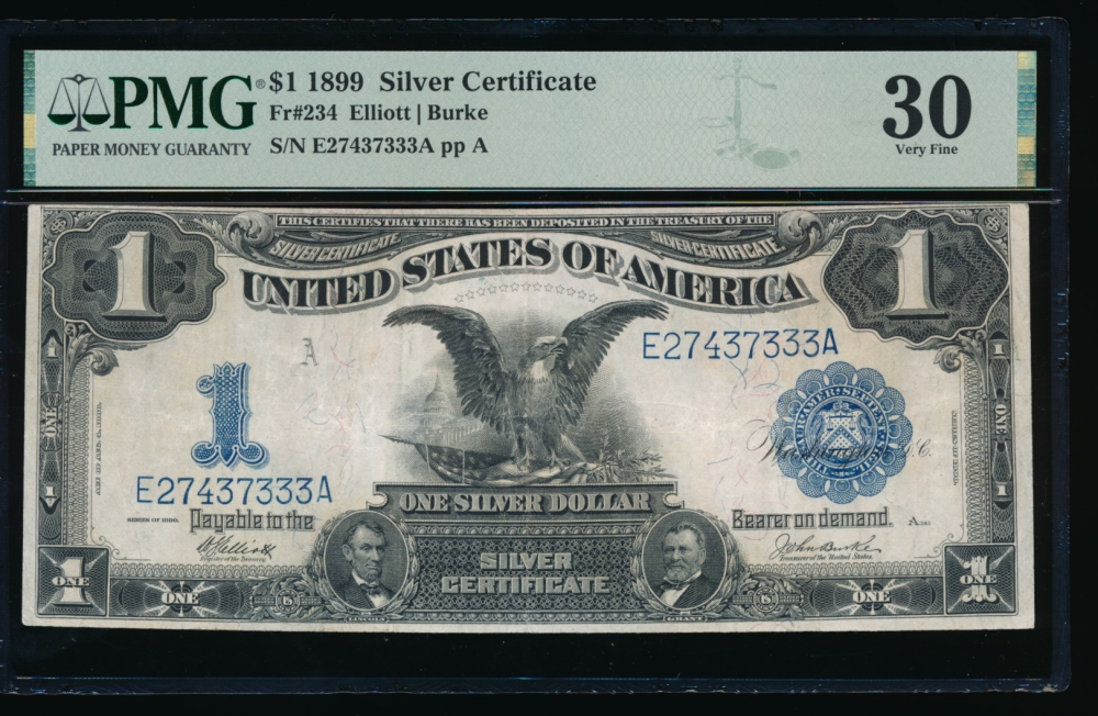 Fr. 234 1899 $1  Silver Certificate  PMG 30 E27437333A