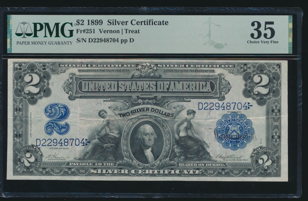 Fr. 251 1899 $2  Silver Certificate  PMG 35 D22948704