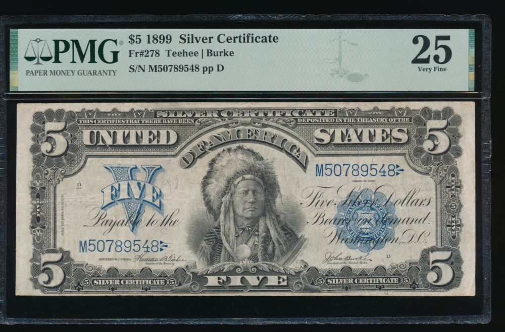 Fr. 278 1899 $5  Silver Certificate  PMG 25 M50789548