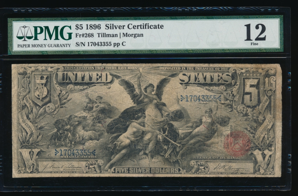 Fr. 268 1896 $5  Silver Certificate  PMG 12 17043355