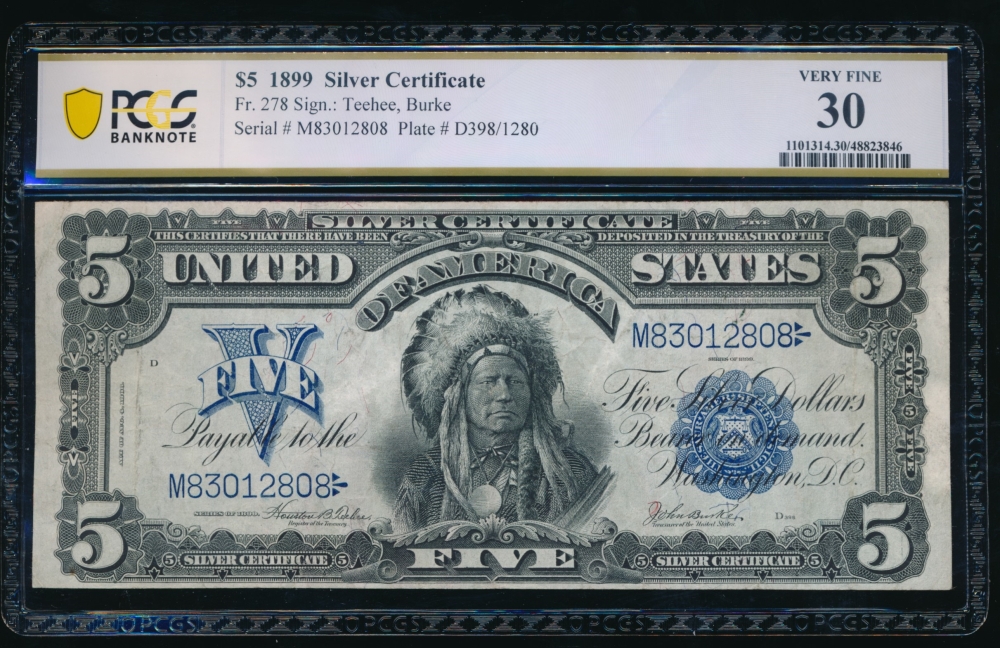 Fr. 278 1899 $5  Silver Certificate  PCGS 30 M83012808