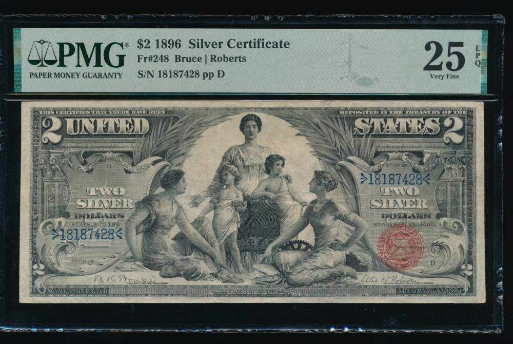 Fr. 248 1896 $2  Silver Certificate  PMG 25EPQ 18187428