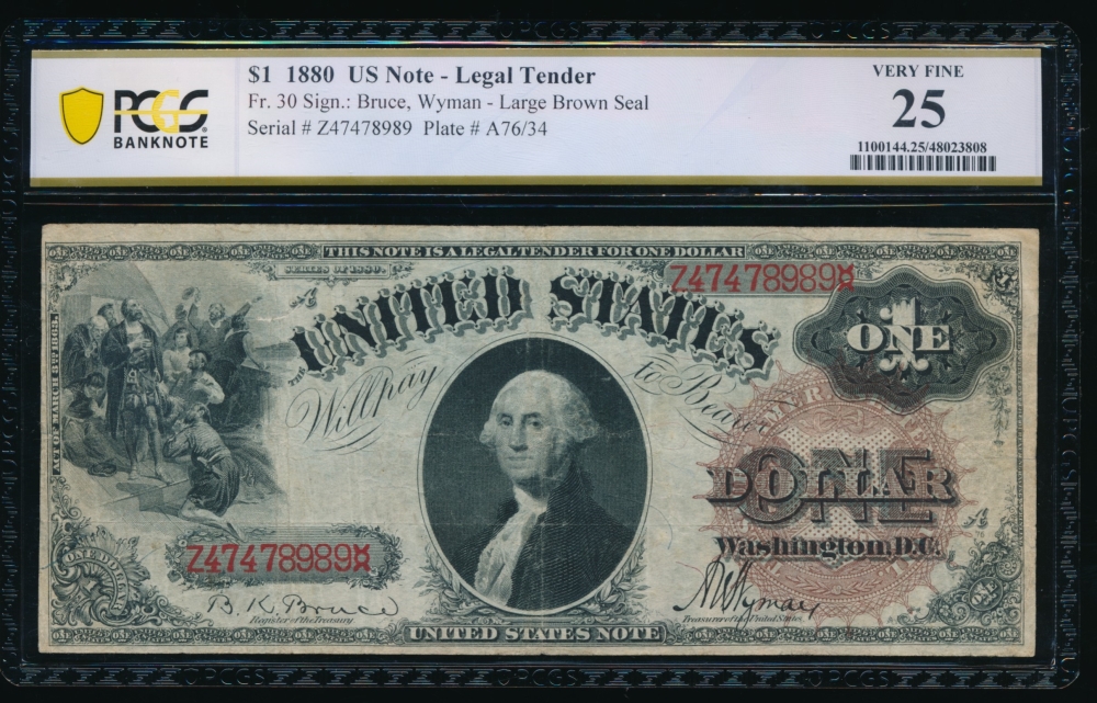 Fr. 30 1880 $1  Legal Tender  PCGS 25 Z47478989