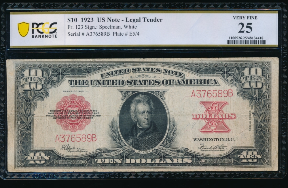 Fr. 123 1923 $10  Legal Tender  PCGS 25 A376589B