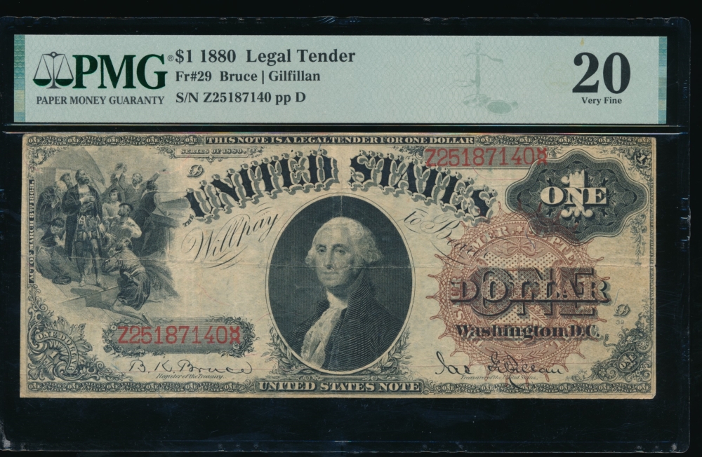 Fr. 29 1880 $1  Legal Tender  PMG 20 Z25187140