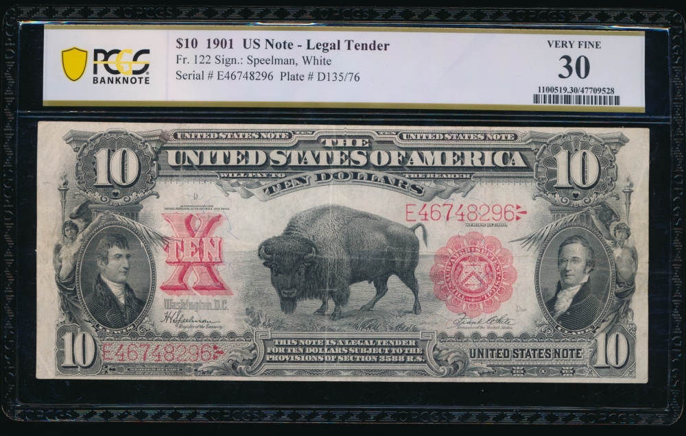 Fr. 122 1901 $10  Legal Tender  PCGS 30 E46748296