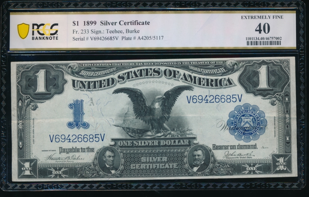 Fr. 233 1899 $1  Silver Certificate  PCGS 40 V69426685V