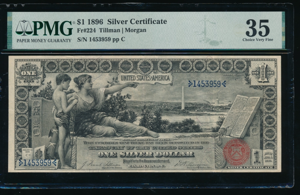 Fr. 224 1896 $1  Silver Certificate  PMG 35 1453959