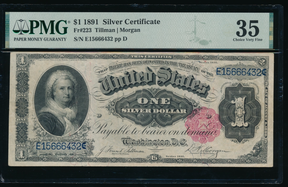 Fr. 223 1891 $1  Silver Certificate  PMG 35 E15666432