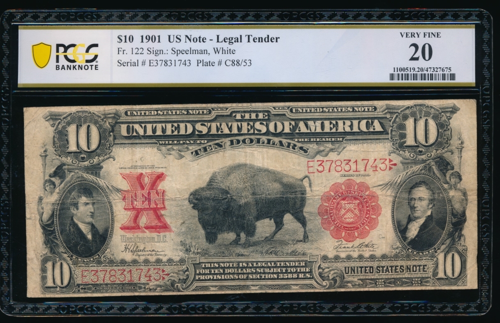 Fr. 122 1901 $10  Legal Tender  PCGS 20 E37831743