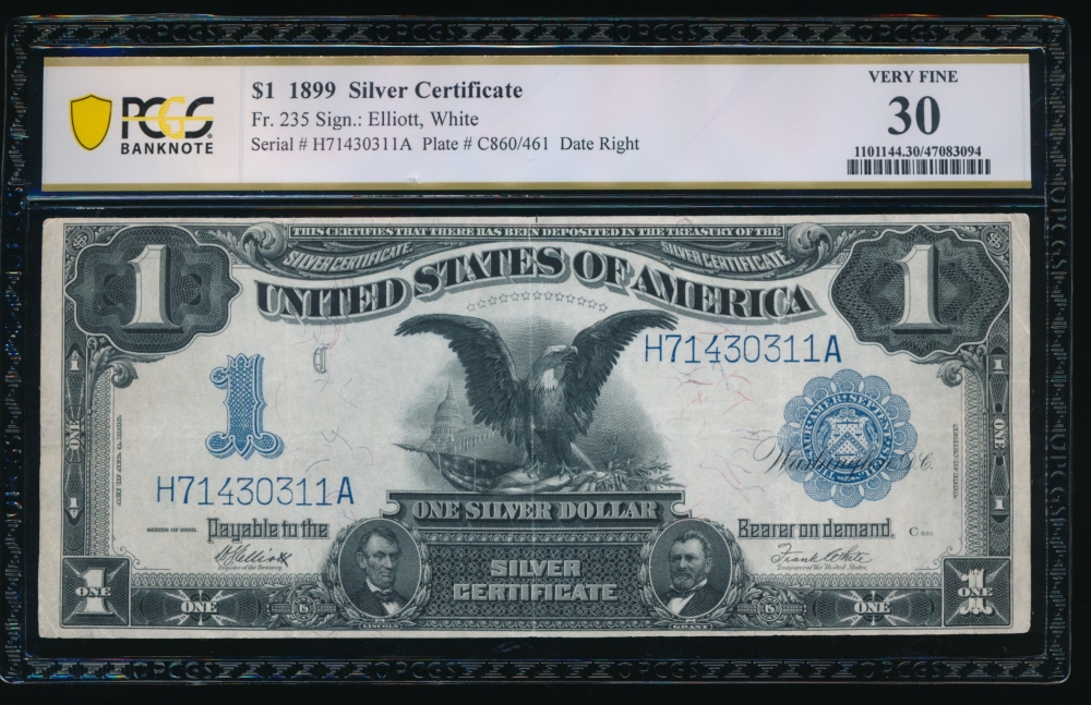 Fr. 235 1899 $1  Silver Certificate  PCGS 30 H71430311A