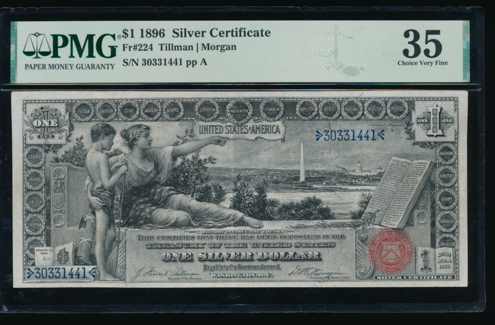 Fr. 224 1896 $1  Silver Certificate  PMG 35 30331441