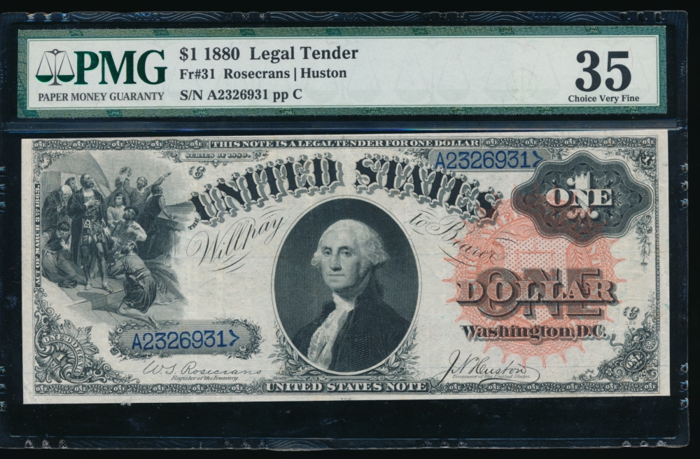 Fr. 31 1880 $1  Legal Tender  PMG 35 A2326931