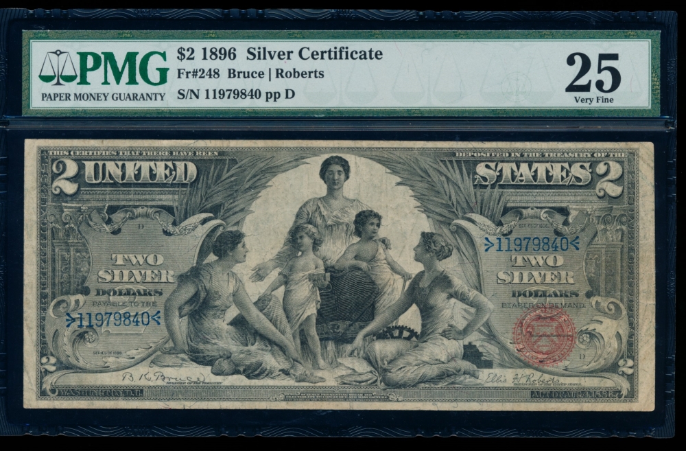 Fr. 248 1896 $2  Silver Certificate  PMG 25 11979840