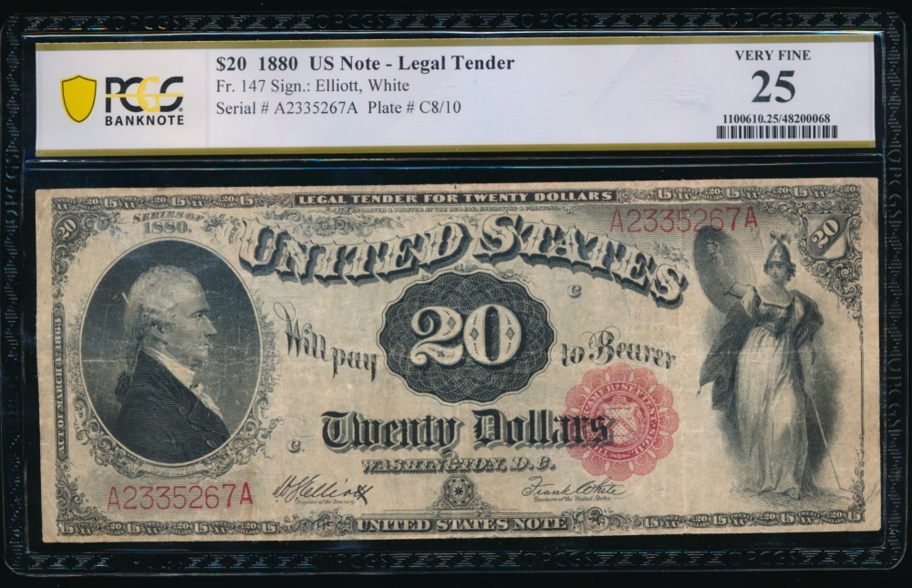 Fr. 147 1880 $20  Legal Tender  PCGS 25 A2335267A