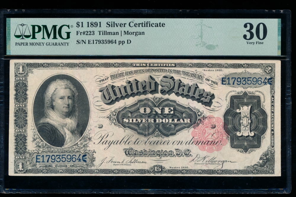 Fr. 223 1891 $1  Silver Certificate  PMG 30 E17935964